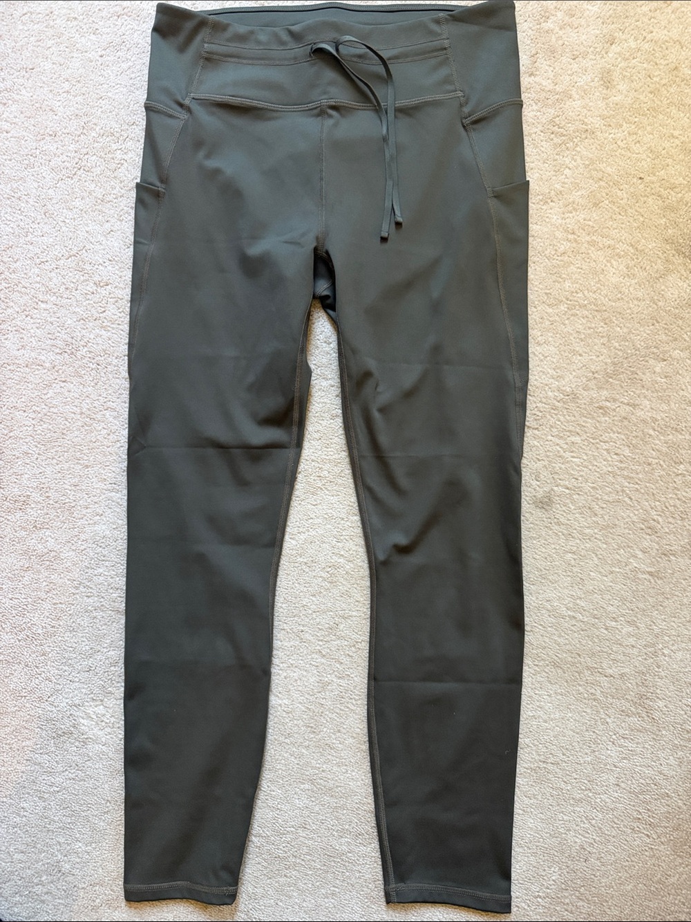 Fabletics Ultra coo Olive Green High-Waist Leggings with Side Pockets
